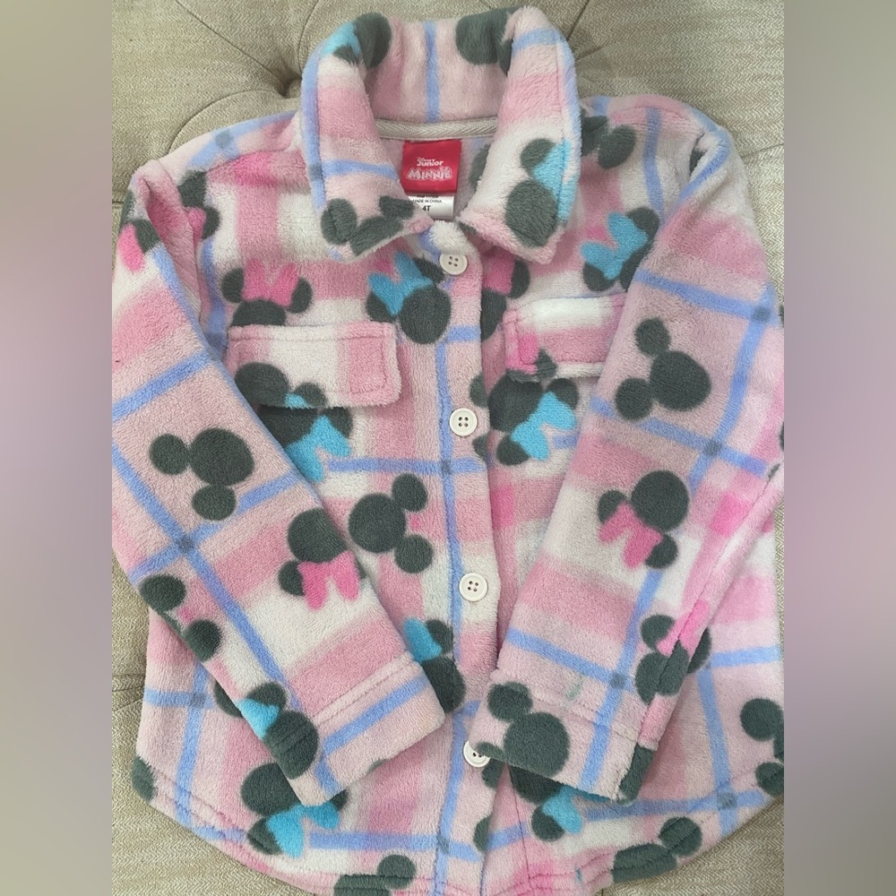 Disney Pink and Blue Plaid Kids Shirt